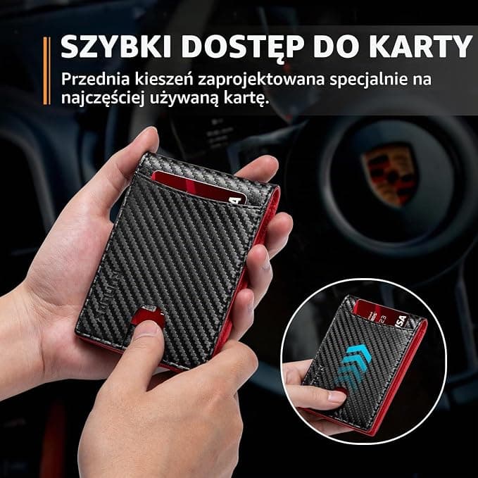 Portfel Skórzany Derino™ Carbon Edition (Slim & RFID)