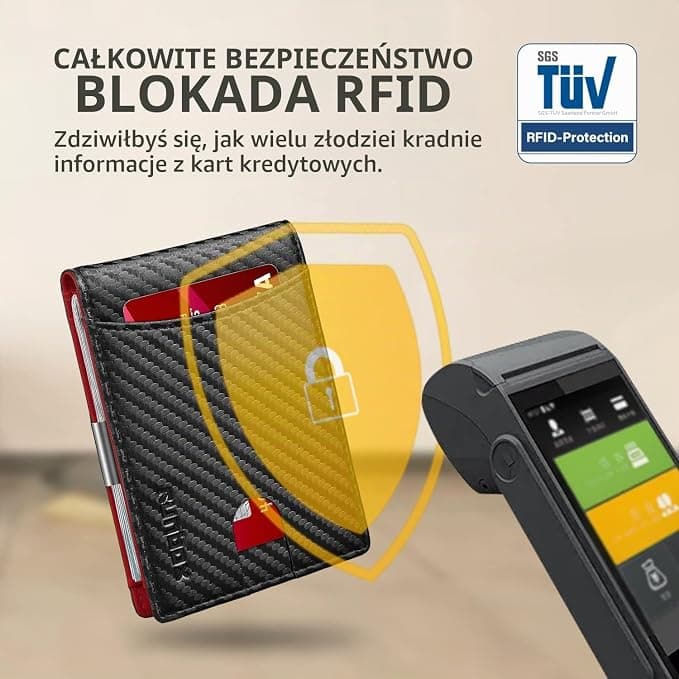 Portfel Skórzany Derino™ Carbon Edition (Slim & RFID)