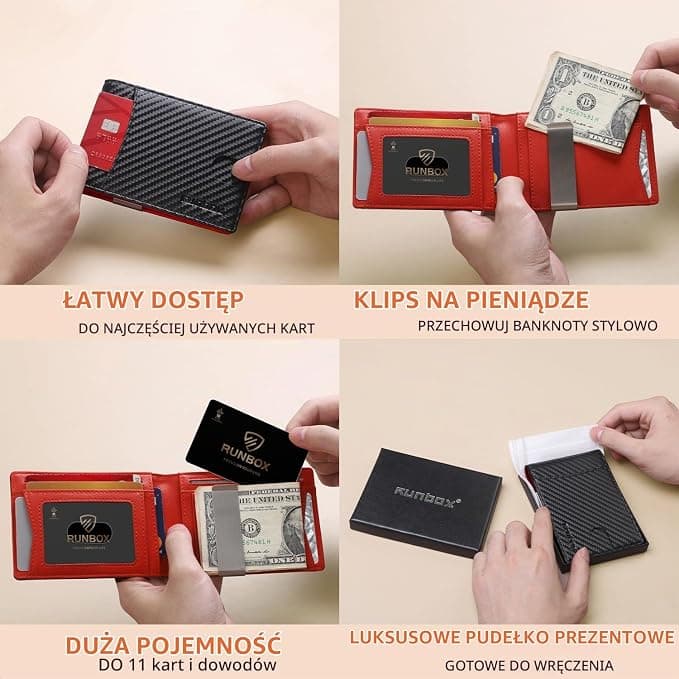 Portfel Skórzany Derino™ Carbon Edition (Slim & RFID)